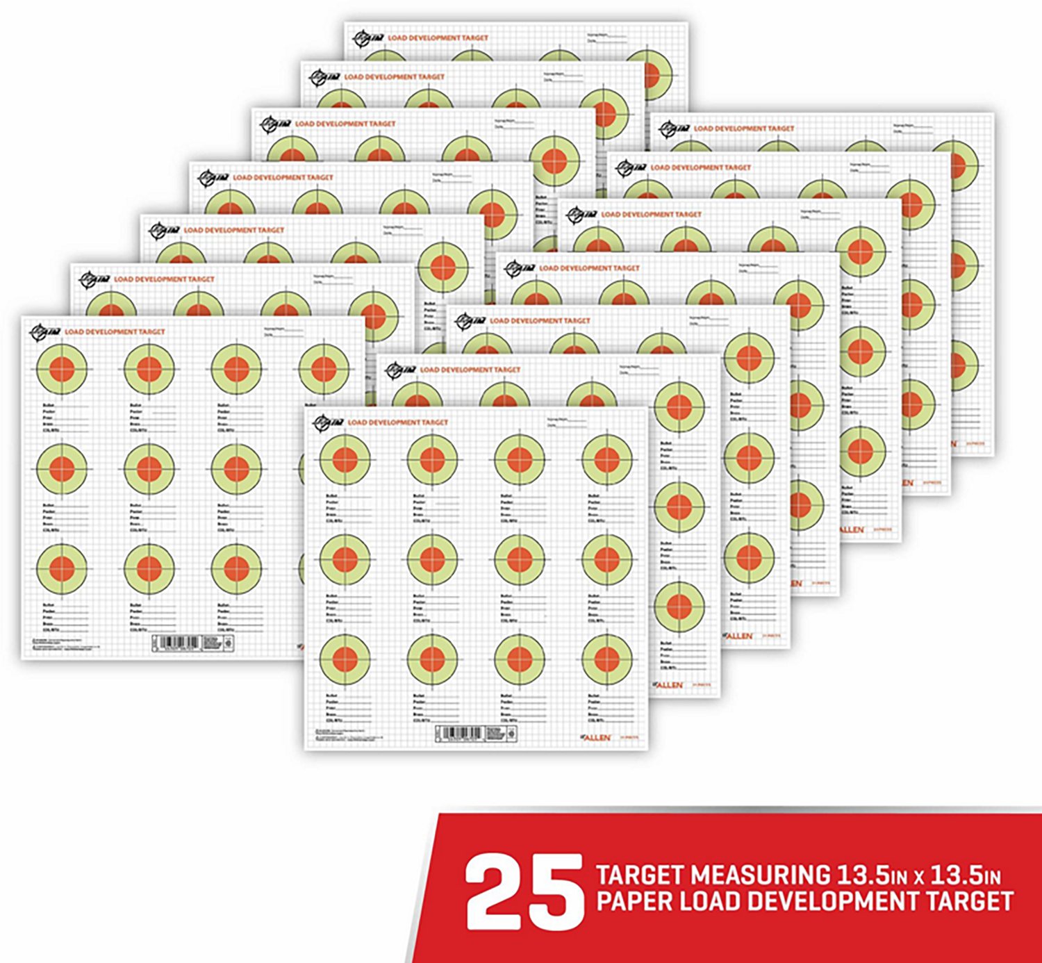 Allen Company EZ Load 13.5 in Square Load Development Paper Shooting Targets 25-Pack                                             - view number 3