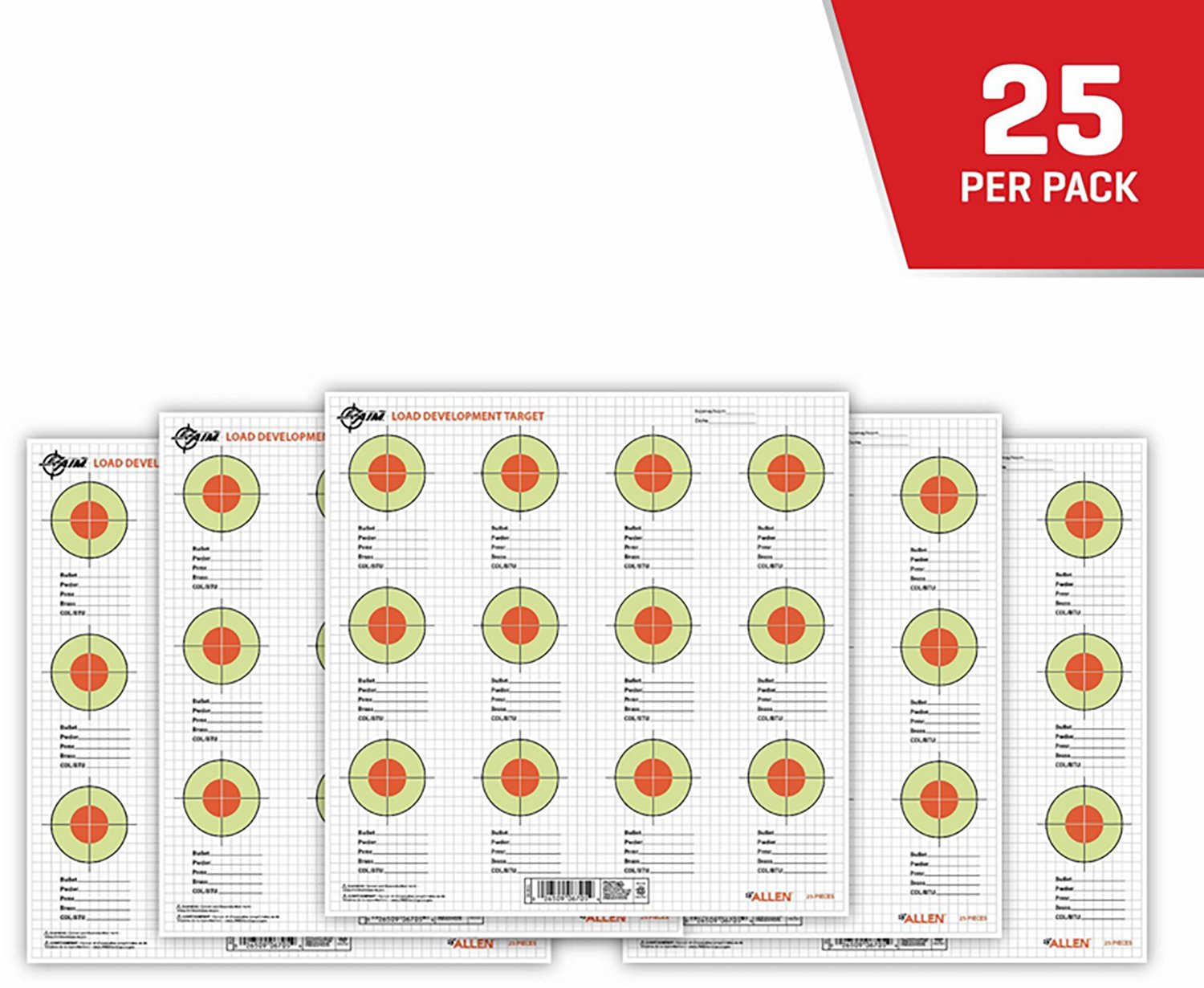 Allen Company EZ Load 13.5 in Square Load Development Paper Shooting Targets 25-Pack                                             - view number 4