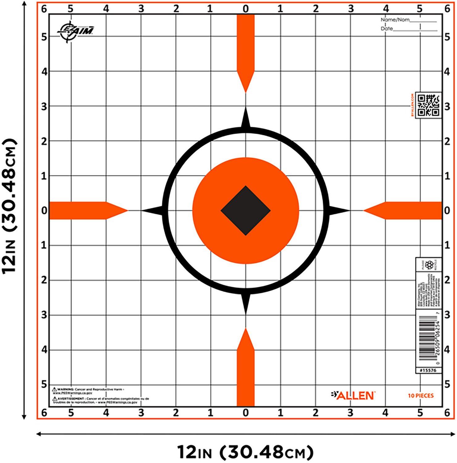 Allen Company EZ Aim Sight-in Grid Rigid Paper Shooting Targets 10-Pack                                                          - view number 2