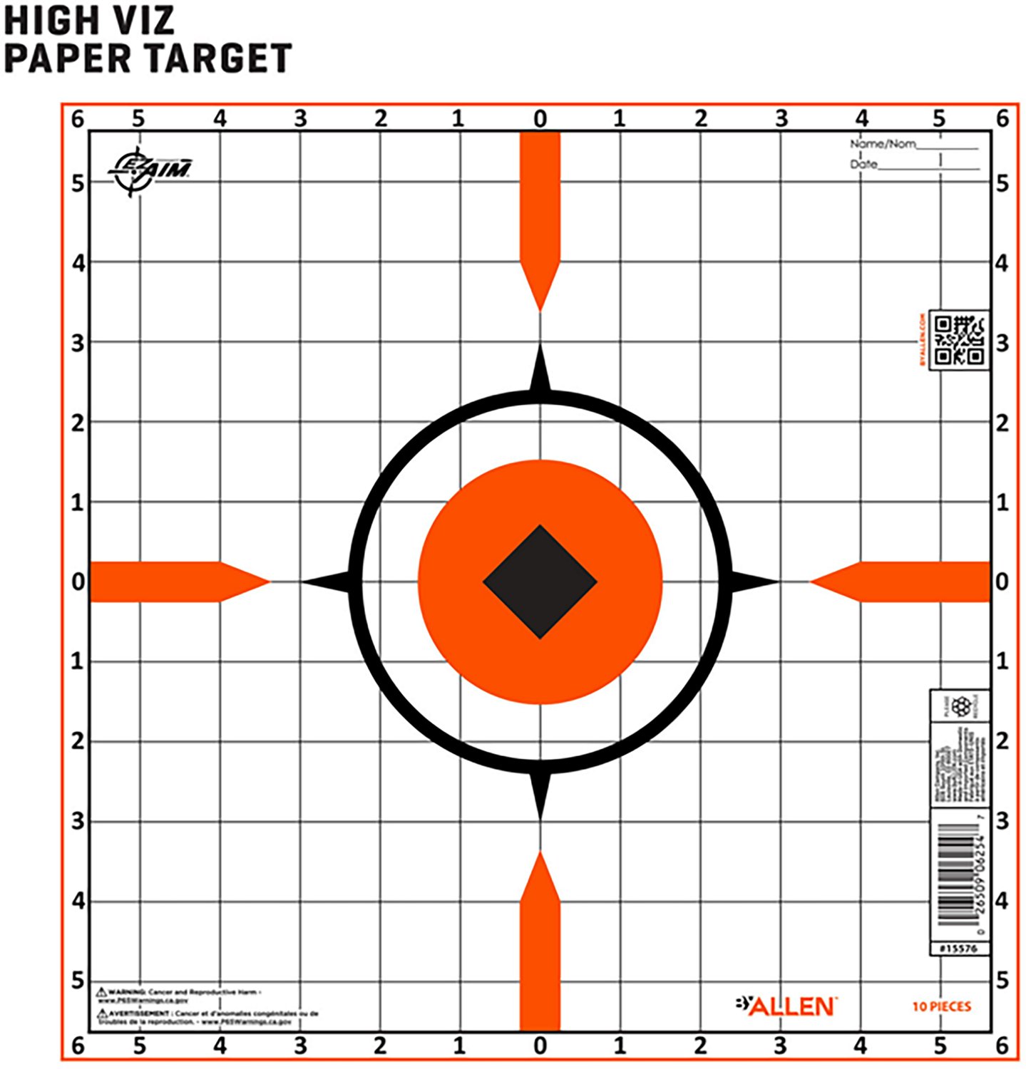 Allen Company EZ Aim Sight-in Grid Rigid Paper Shooting Targets 10-Pack                                                          - view number 4