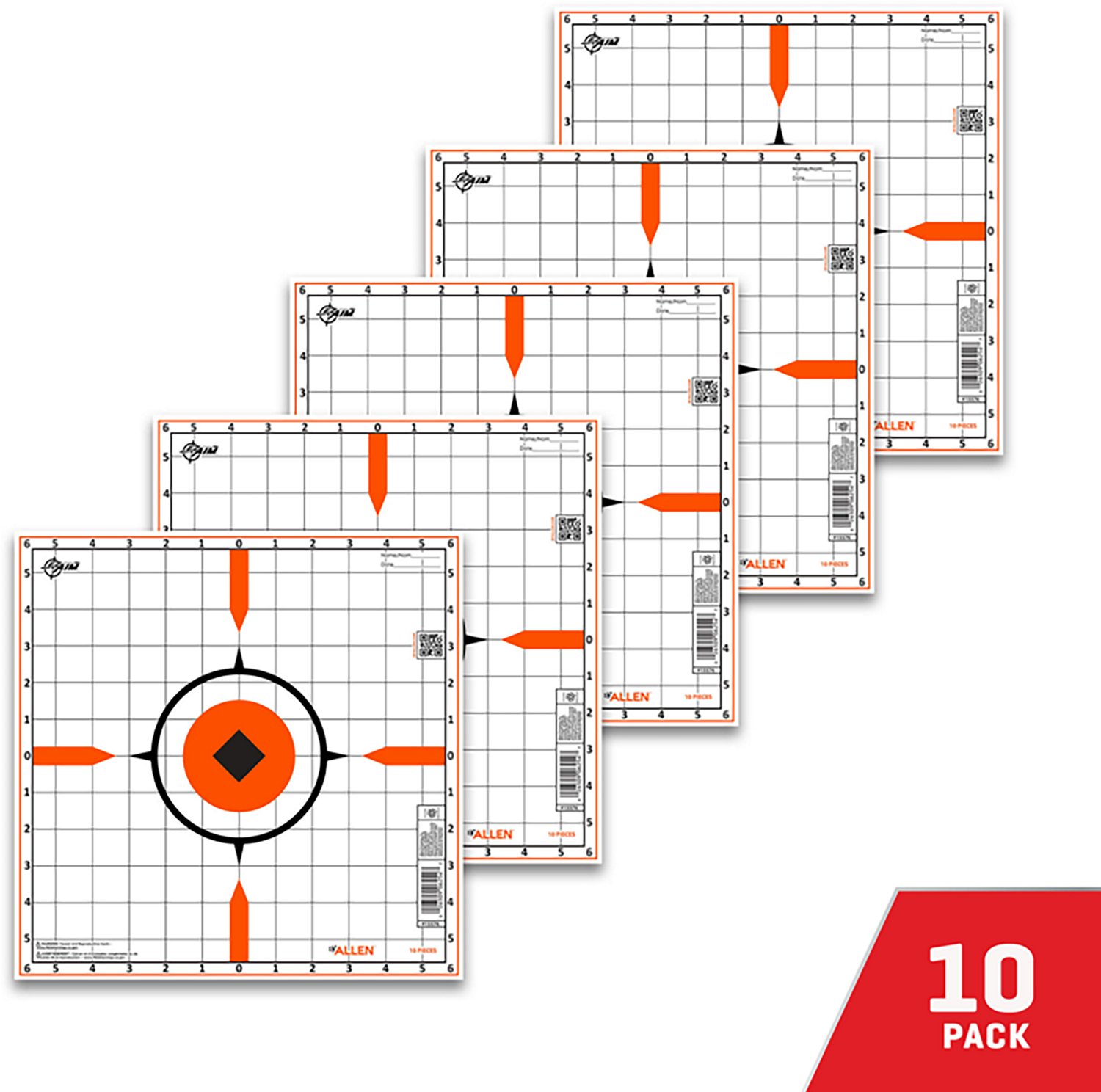 Allen Company EZ Aim Sight-in Grid Rigid Paper Shooting Targets 10-Pack                                                          - view number 6