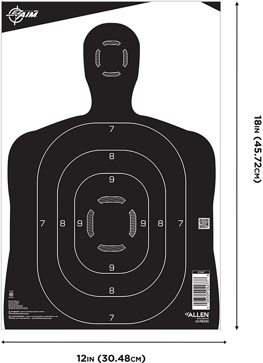 Allen Company EZ Aim 12 in W x 18 in H Silhouette Paper Shooting Targets 25-Pack - view number 2