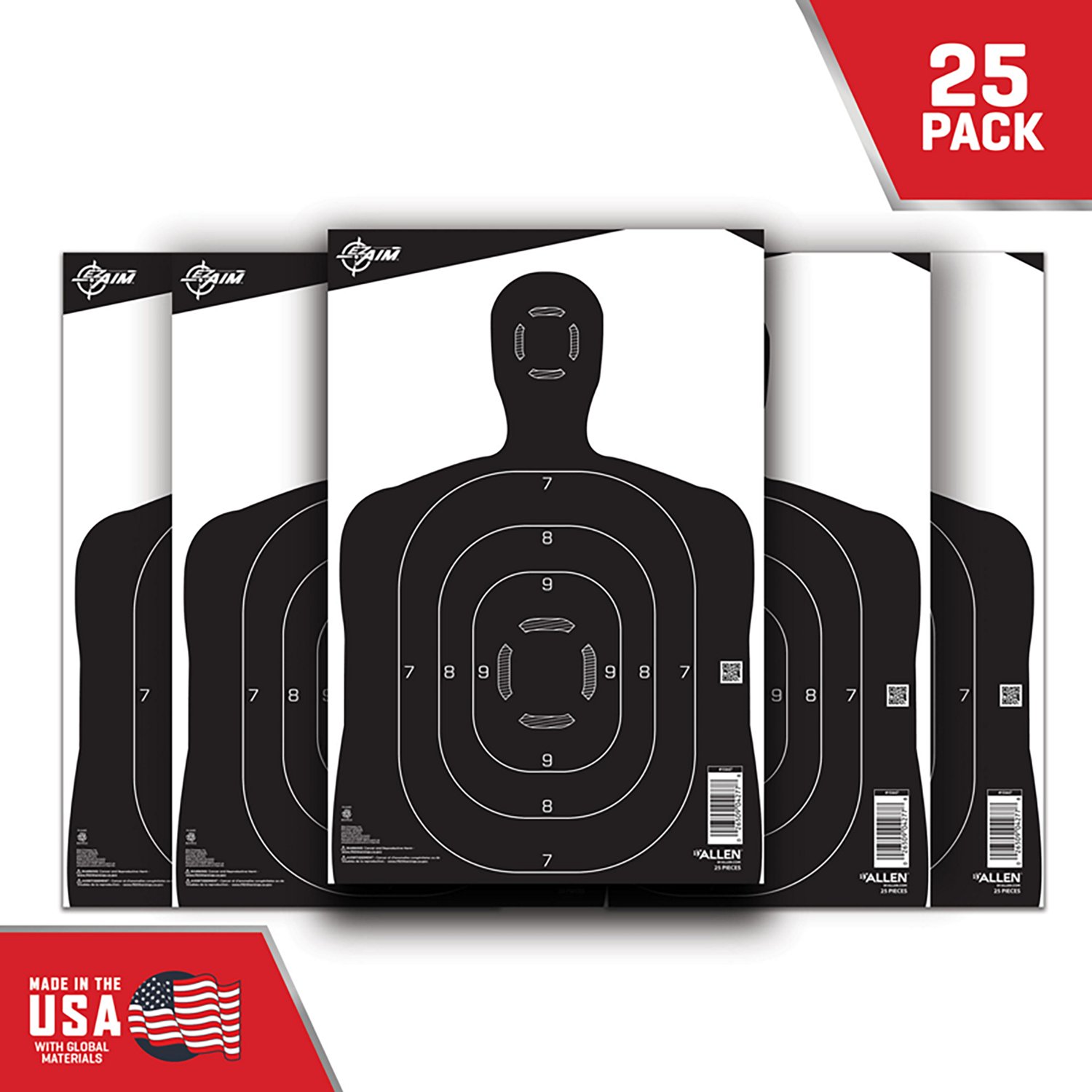 Allen Company EZ Aim 12 in W x 18 in H Silhouette Paper Shooting Targets 25-Pack - view number 3