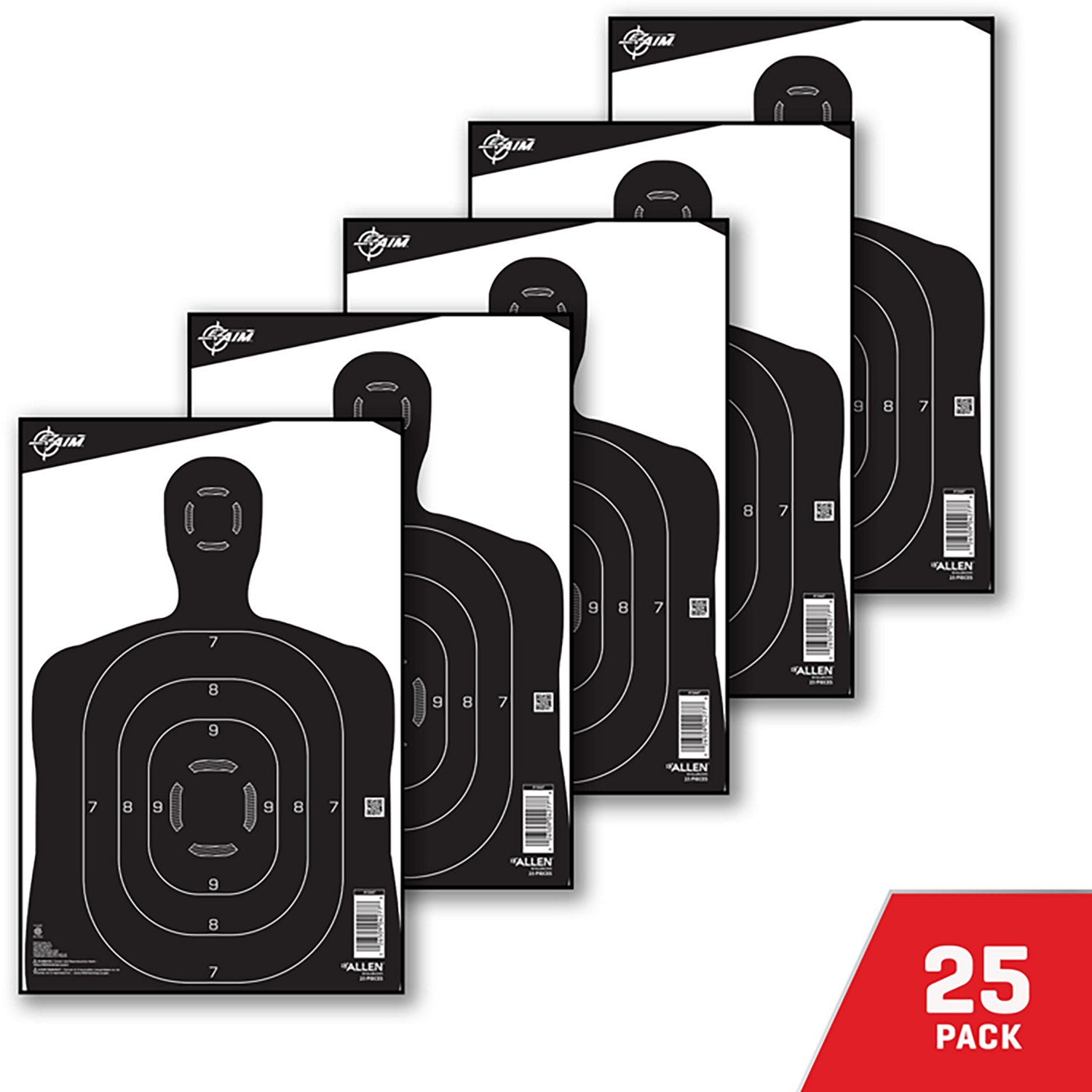 Allen Company EZ Aim 12 in W x 18 in H Silhouette Paper Shooting Targets 25-Pack - view number 6