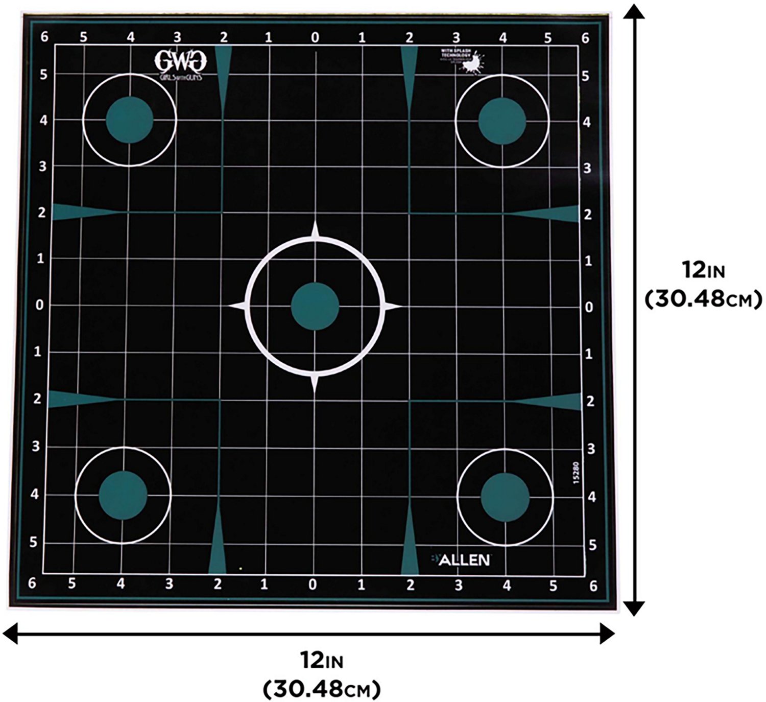 Girls With Guns 12 in W x 12 in H Adhesive Splash Reactive Paper Shooting Targets 5-Pack - view number 2