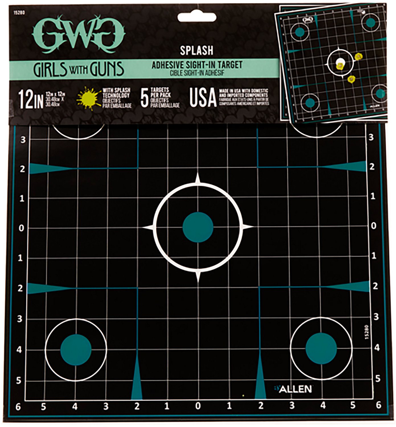 Girls With Guns 12 in W x 12 in H Adhesive Splash Reactive Paper Shooting Targets 5-Pack - view number 4