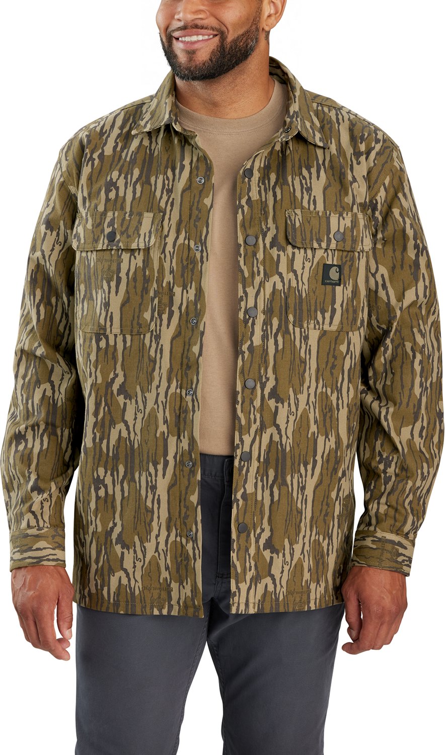 Carhartt Men s Rugged Flex Canvas Fleece Lined Camo Shirt Jac Academy