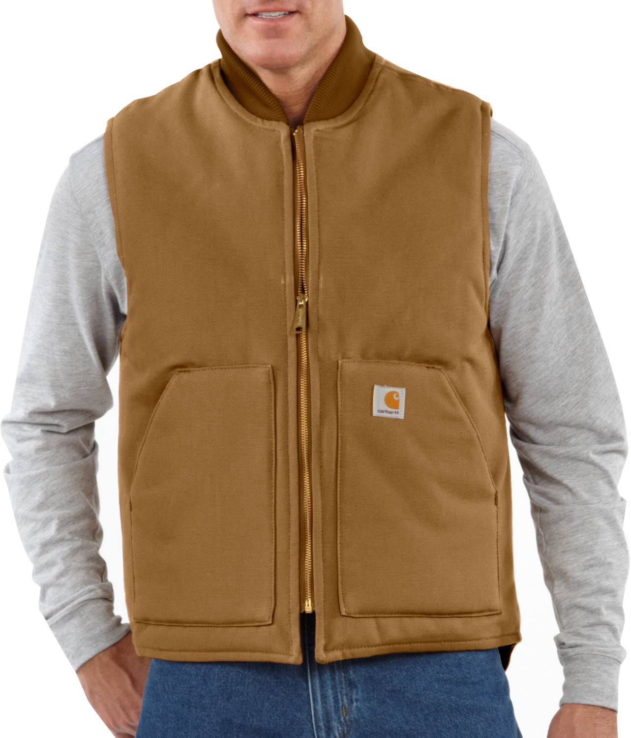 Carhartt Men's Rugged Fit Firm Duck Insulated Rib Collar Vest