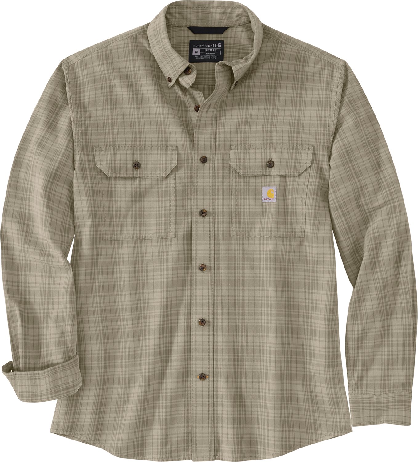 Carhartt Men's Loose Fit Midweight Chambray Long Sleeve Plaid Shirt - view number 3