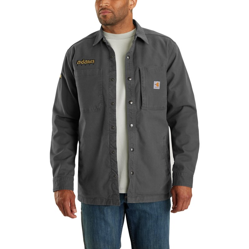 Carhartt Flame-Resistant Rugged Flex Canvas Long-Sleeve Shirt Jac for Men - Shadow