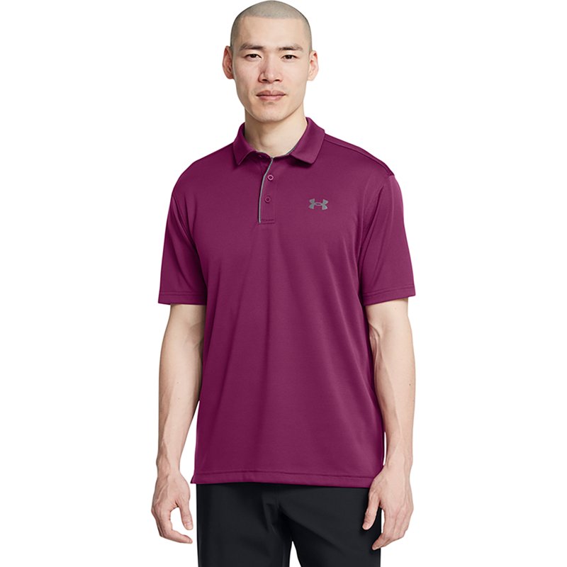 Under Armour Men's New Tech Polo Shirt Purple Gemini/Pitch Gray, Medium - Men's Athletic Performance Tops at Academy Sports