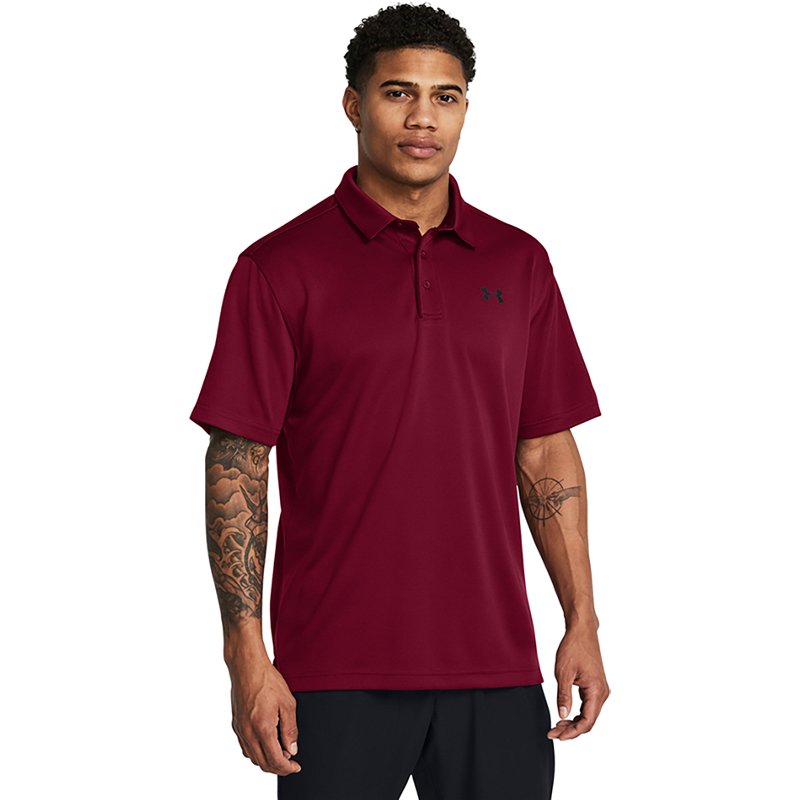 Under Armour Tech Polo Cardinal Red - Mens Polo  - 1290140-625