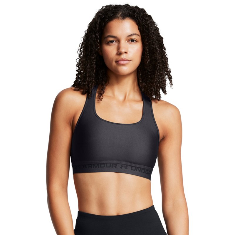 Under Armour Women's Crossback Mid Sports Bra Gray/Gray/Black, X-Small - Women's Workout Bras at Academy Sports