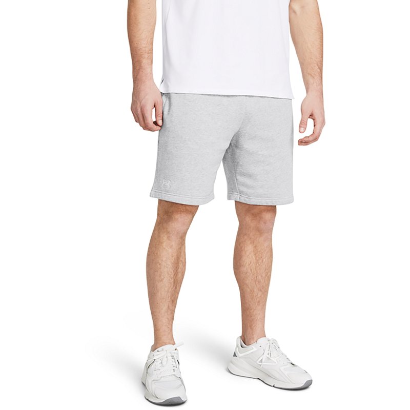 Under Armour Men's Rival Fleece Shorts Mod Gray Light Heather/White, X-Small - Men's Athletic Core Bottoms at Academy Sports