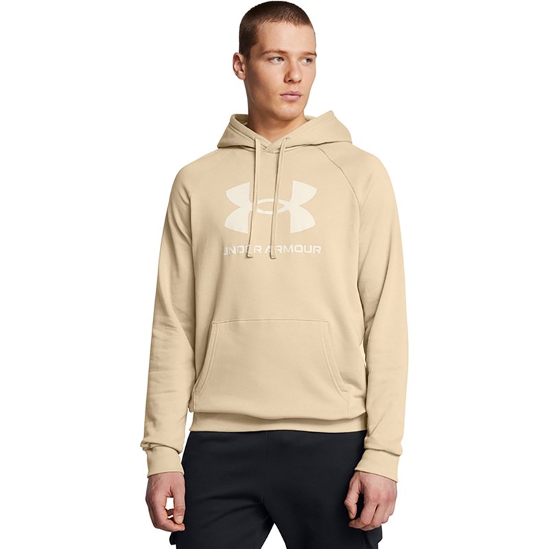 Under Armour Men's Rival Fleece Logo Hoodie City Khaki/Summit White, 3X-Large - Men's Athletic Fleece at Academy Sports