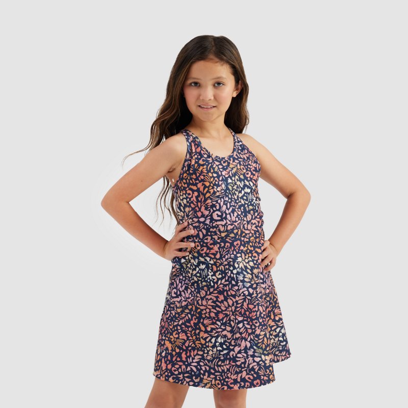 Freely Girls' Kathy Fierce Floral Dress Dusted Clay Fierce Floral, X-Large - Apparel , Girl's Apparel at Academy Sports