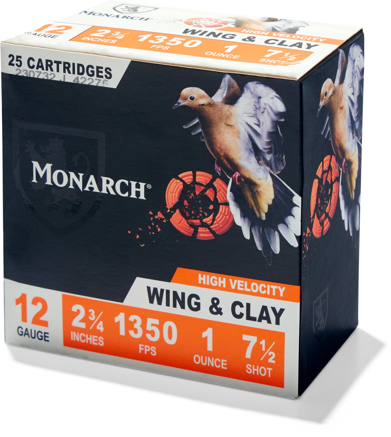 Monarch Wing Clay 12 Gauge 1 oz Shotshells 25 Rounds Academy