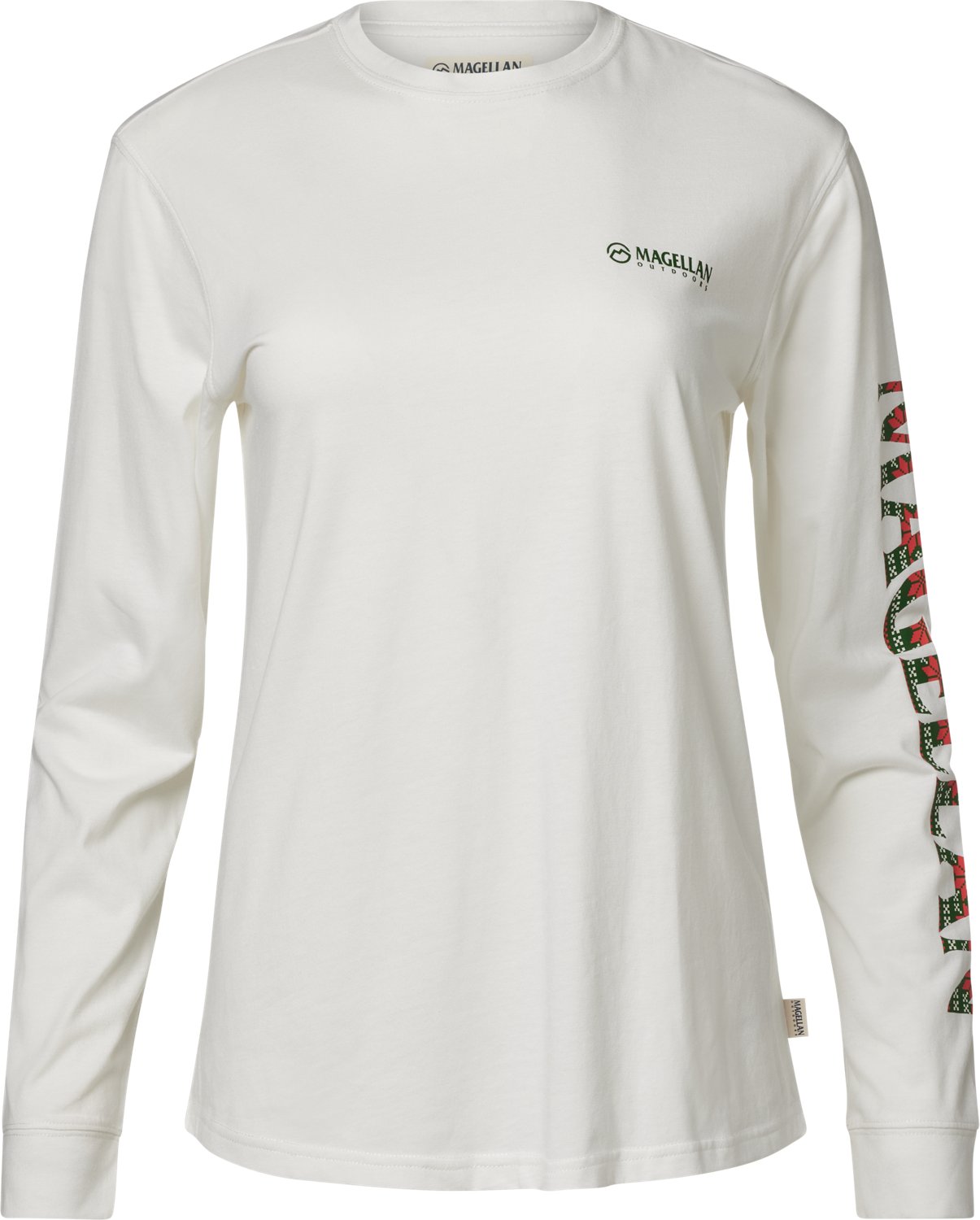 Magellan Outdoors Women’s Grotto Falls Holiday Print Long Sleeve Graphic T-shirt