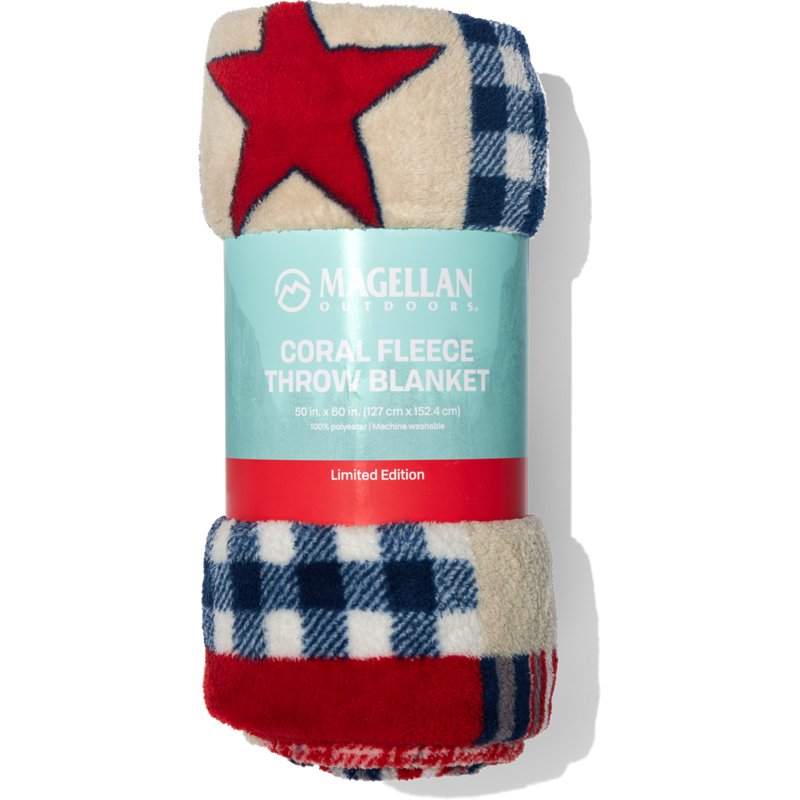 Magellan Outdoors 50x60 Hartford Plaid Patchwork Fleece Blue/White - Blankets And Pillows at Academy Sports