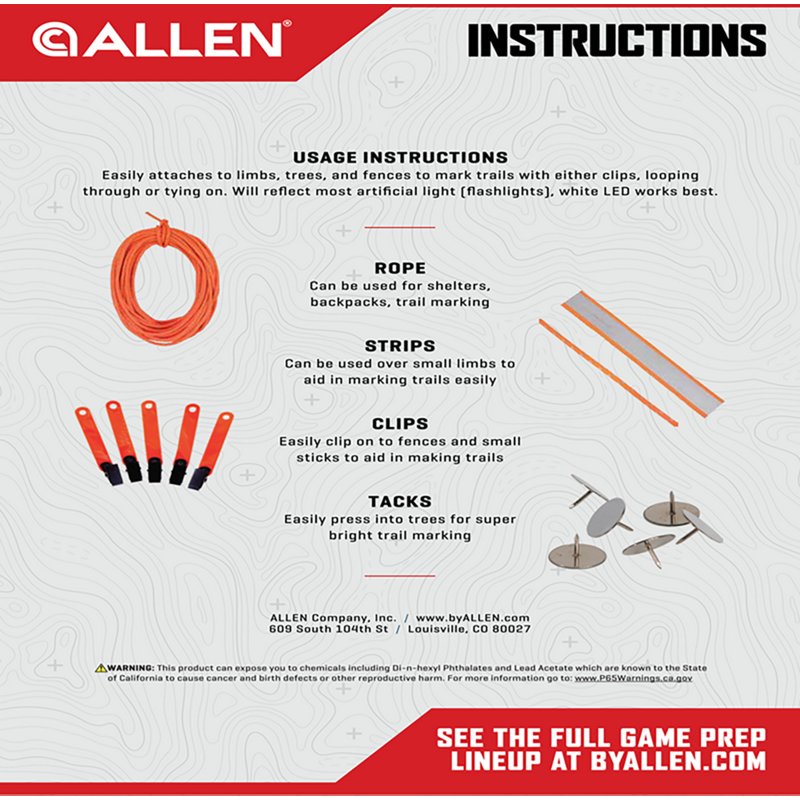 Allen Company Reflective Trail Marking Tacks 50-Pack White - Hunting Accessoriesories at Academy Sports