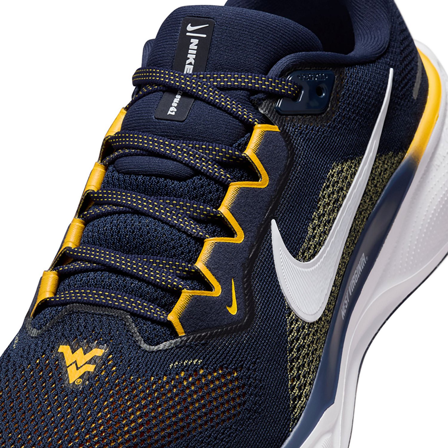 Nike Adults' WVU Zoom Pegasus 41 Running Shoes - view number 7