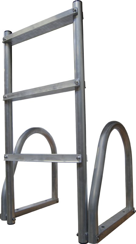 Dock Edge Flip-Up Eco Weld Free Aluminum 3-Step Ladder                                                                           - view number 2