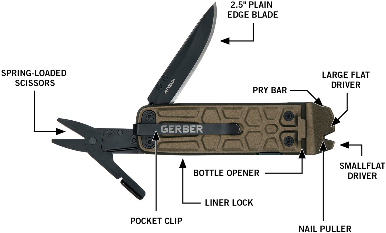 Gerber Lockdown Slim Pry Bronze Multi-Tool - view number 5