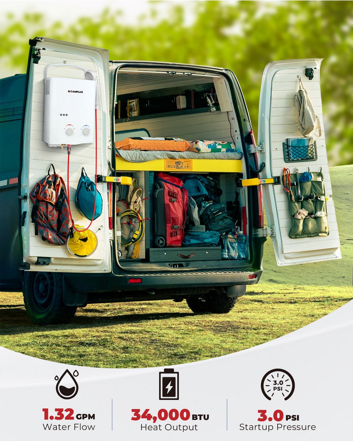 CampLux Outdoor Portable Propane Off-Grid 1.32 GPM Tankless Water Heater - view number 4