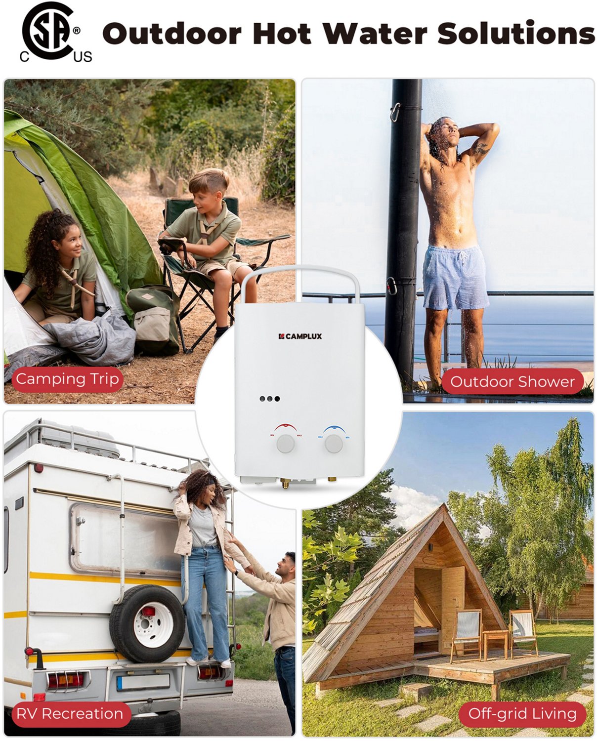 CampLux Outdoor Portable Propane Off-Grid 1.32 GPM Tankless Water Heater - view number 5