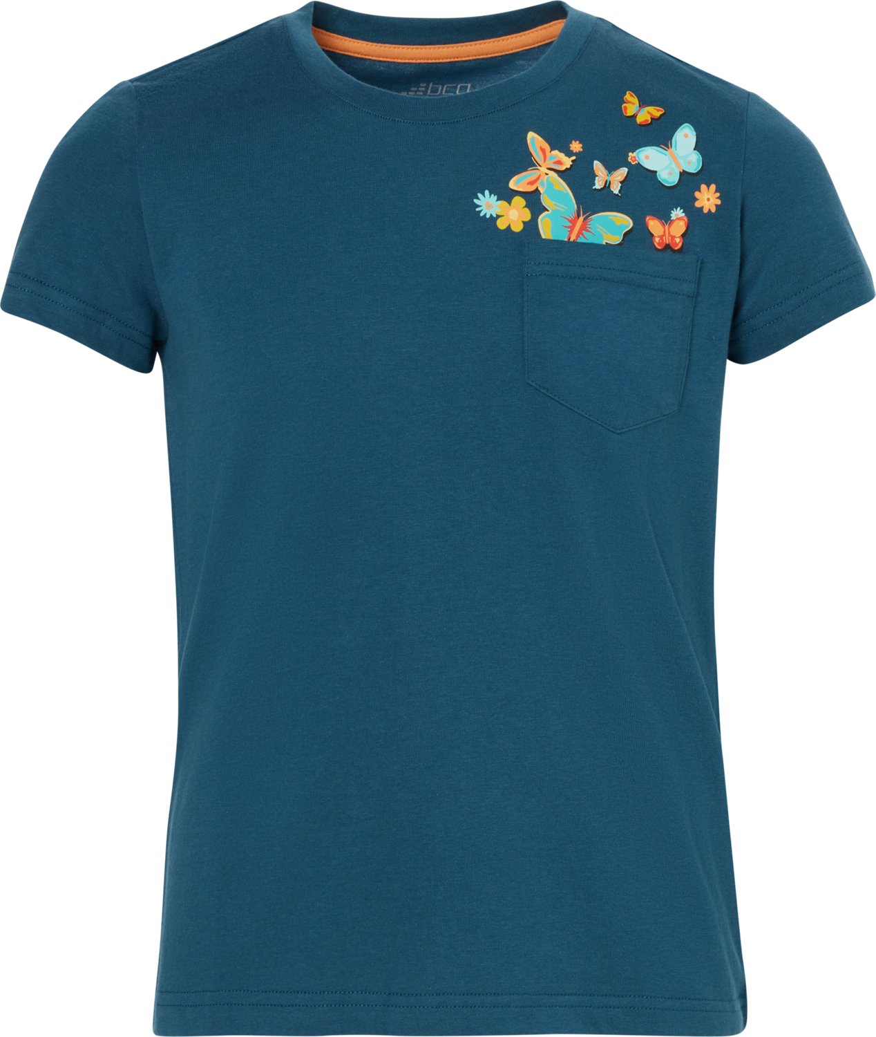 BCG Girls Lifestyle Short Sleeve Cotton Pocket Butterfly T-Shirt                                                                 - view number 1