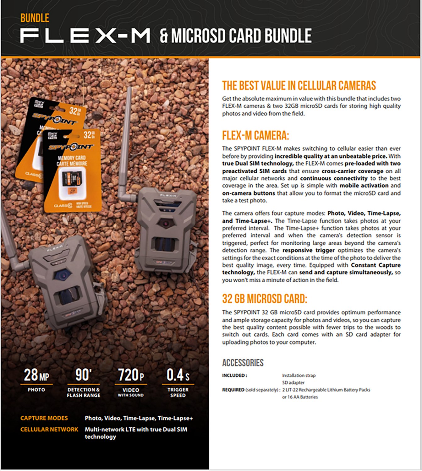 SpyPoint Flex M Twin Pack with SD Cards