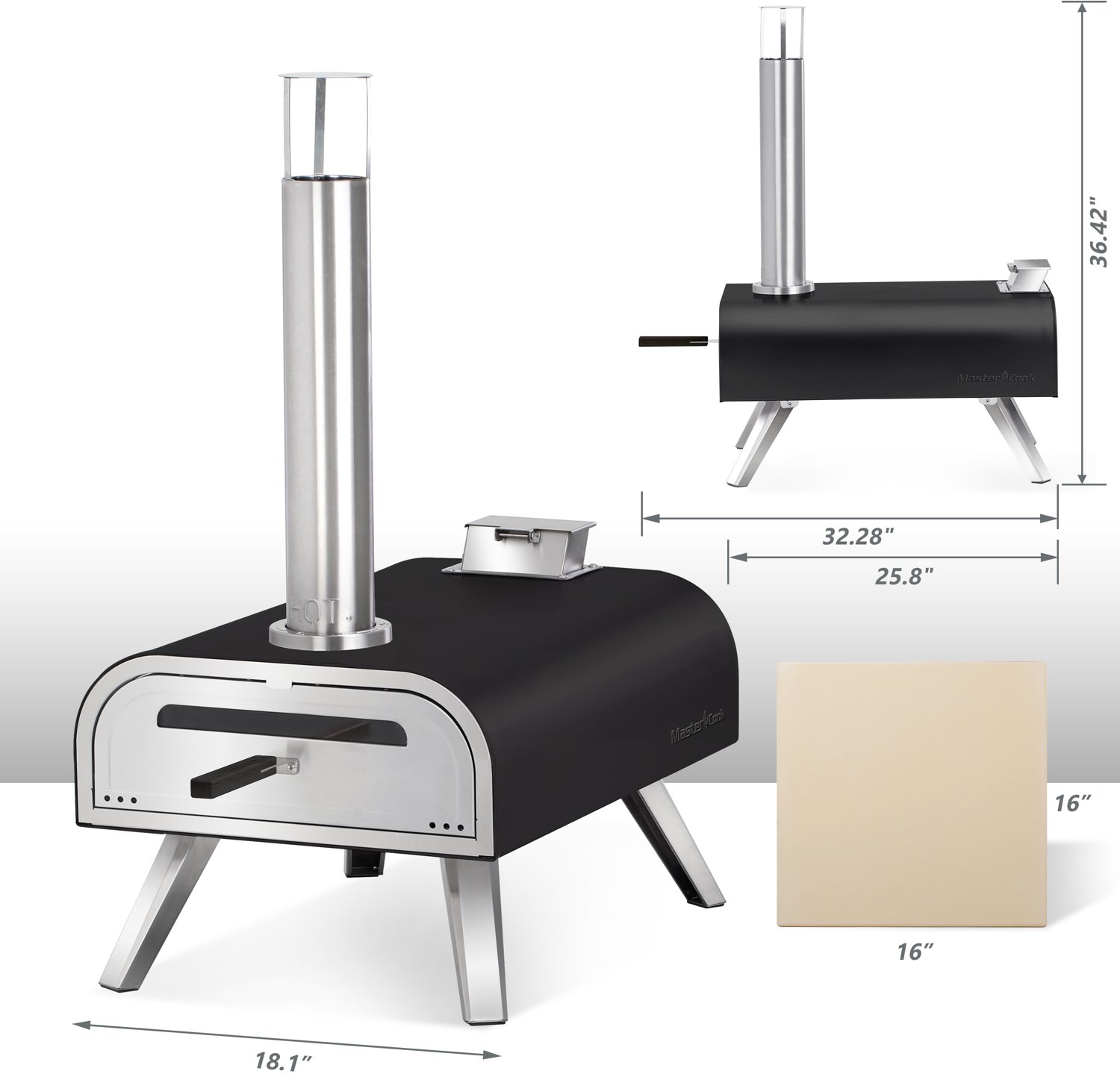 Master Cook Wood Pellet 16 in Portable Pizza Oven - view number 5