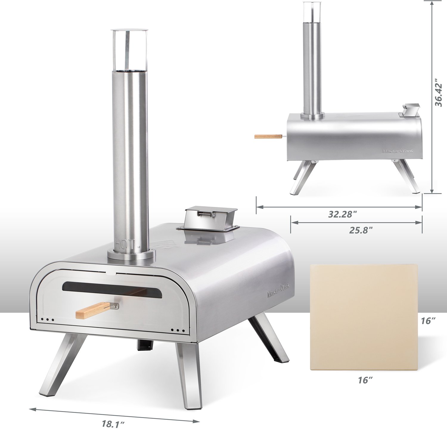 Master Cook Wood Pellet 16 in Portable Pizza Oven - view number 7