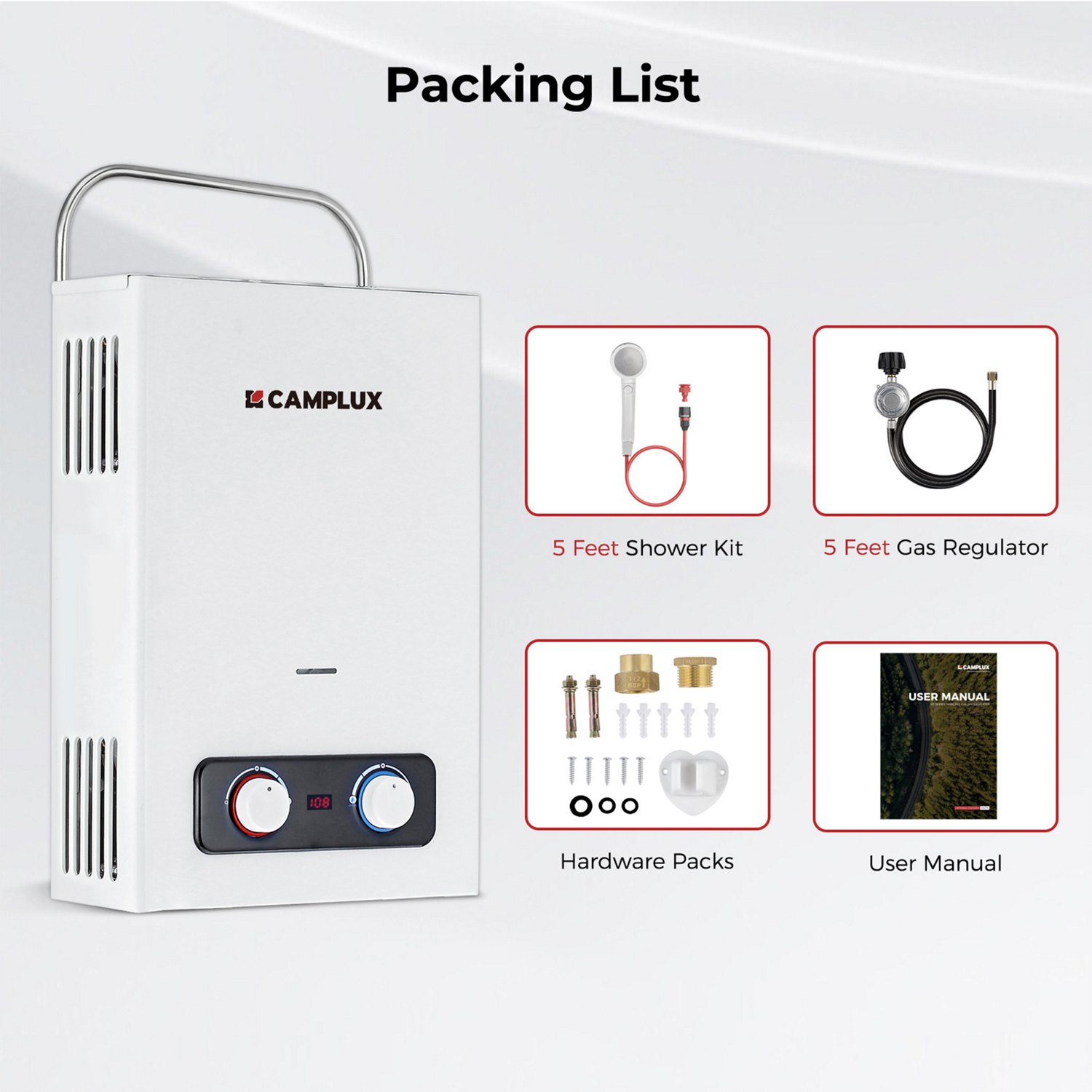 CampLux Pro Gas Outdoor 1.58 GPM Portable Tankless Water Heater - view number 4