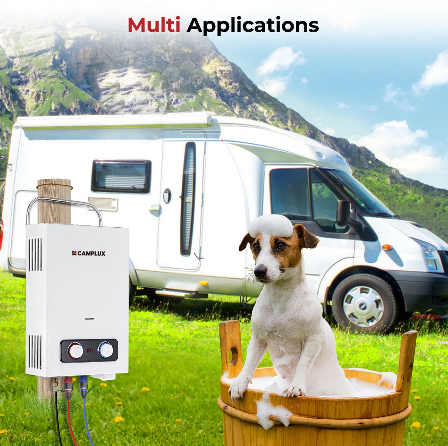 CampLux Pro Gas Outdoor 1.58 GPM Portable Tankless Water Heater - view number 6