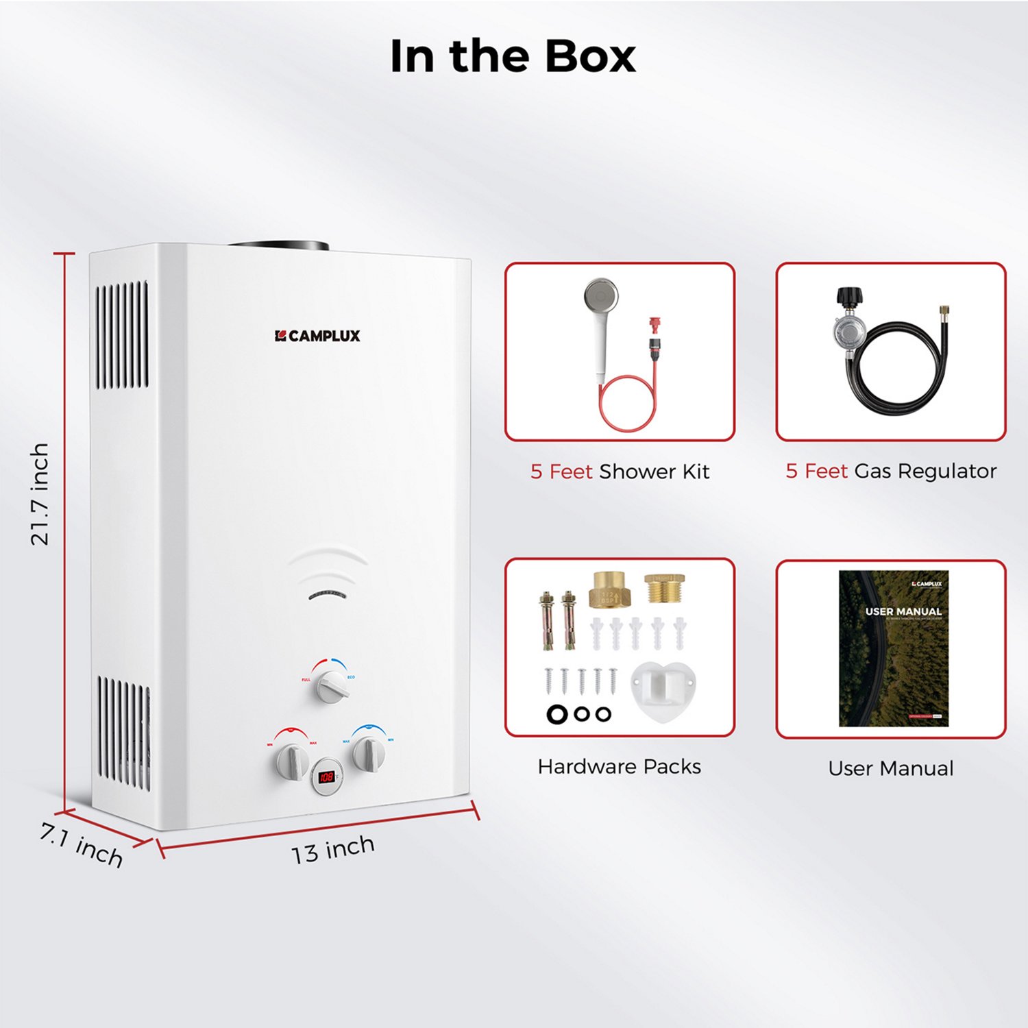 CampLux Portable Propane Outdoor 2.64 GPM Water Heater - view number 2