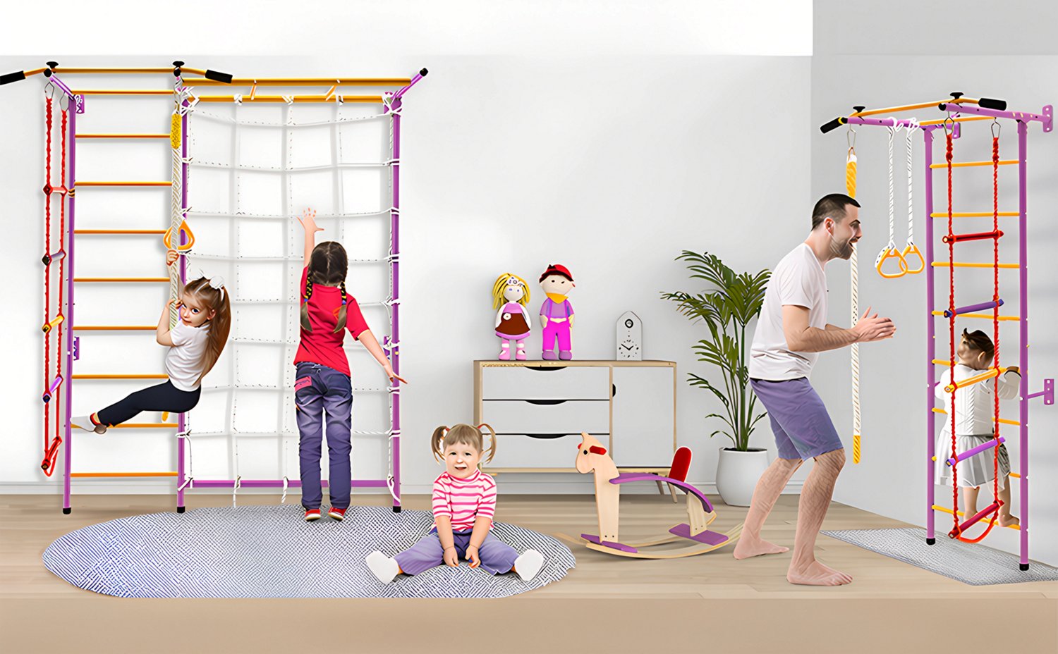 Funphix Swedish 5-in-1 Small Ladder Wall Gym Set - view number 5