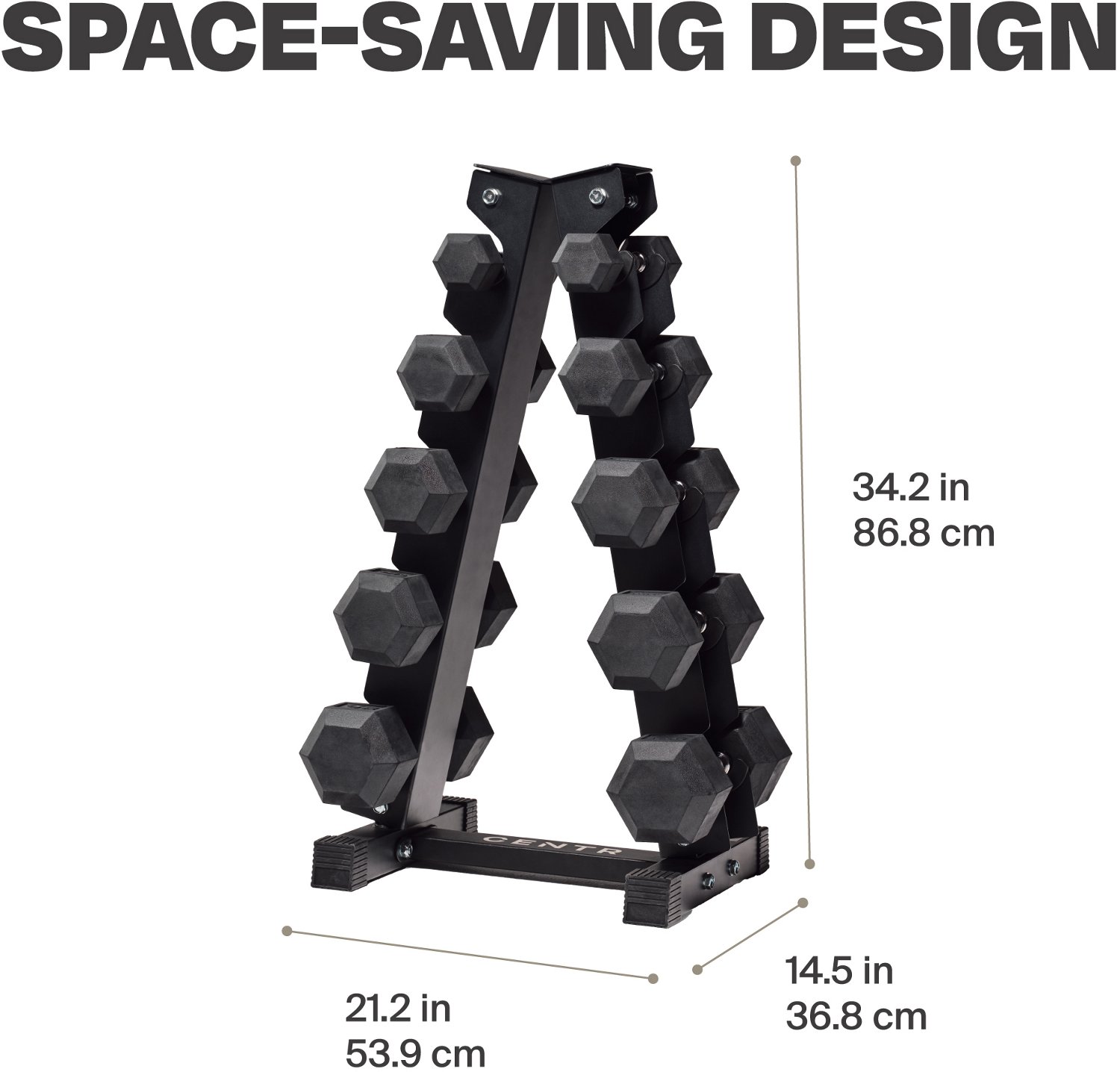 CENTR 150 lb Dumbbell Set with Rack                                                                                              - view number 2