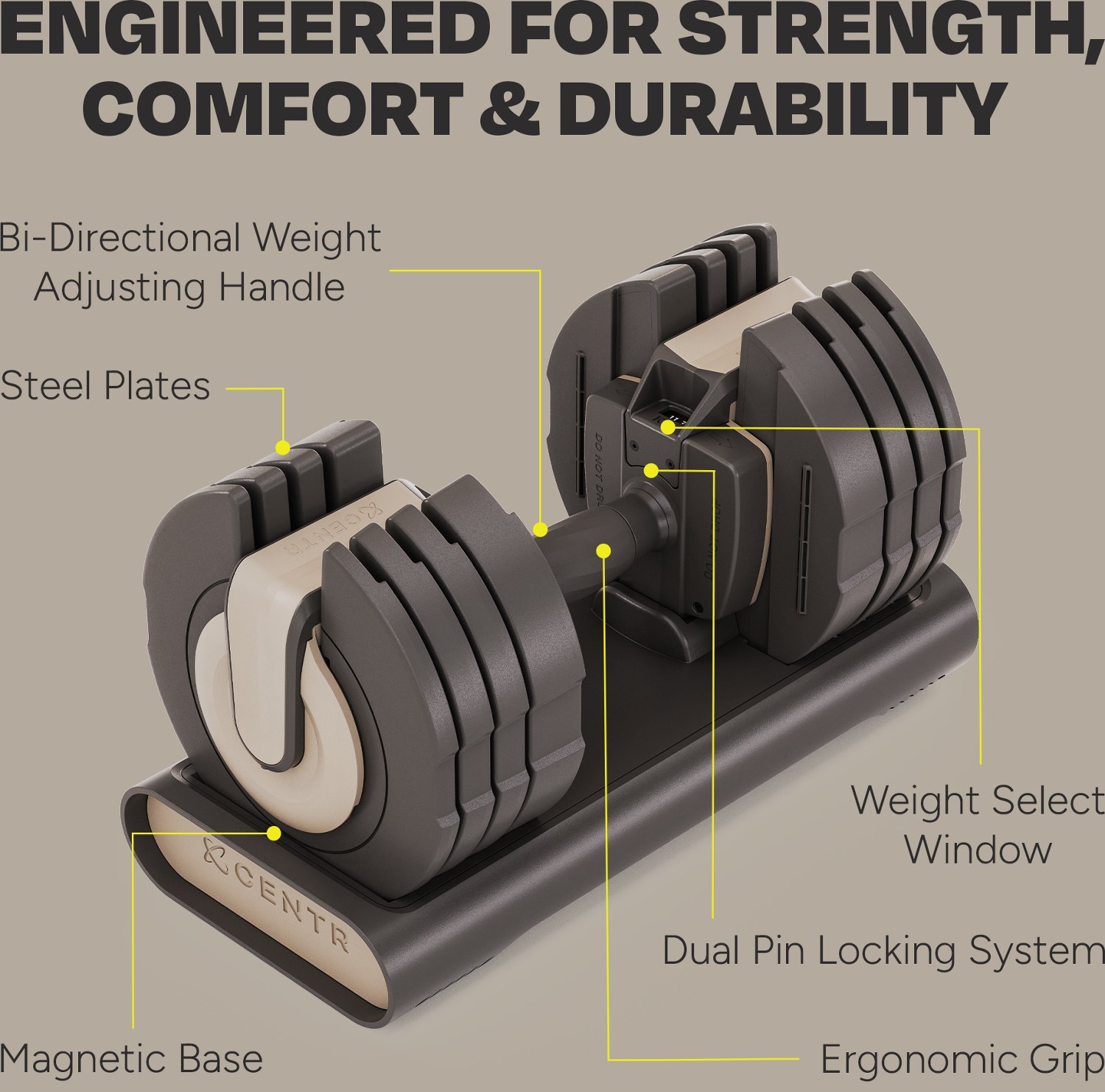CENTR Smart Stack 50 Single Adjustable Dumbbell - view number 4