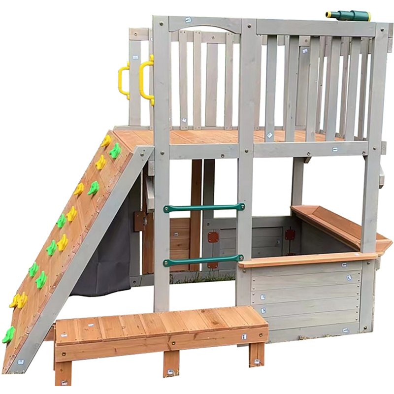 Funphix Lookout Post Outdoor Wooden Playhouse Grey - Swing Sets/Bounce Houses at Academy Sports