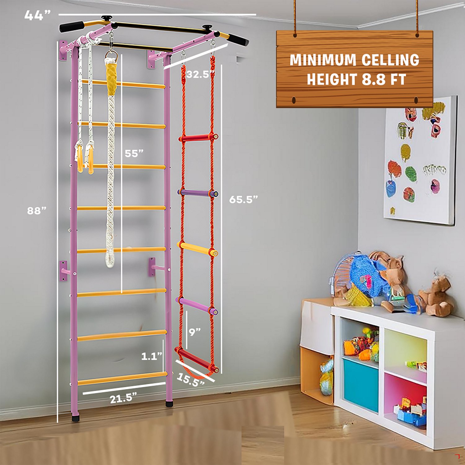 Funphix Swedish 5-in-1 Small Ladder Wall Gym Set - view number 2