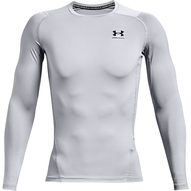 Under Armour Men's HeatGear Compression Long Sleeve Shirt, Medium, Mod Gray/Black