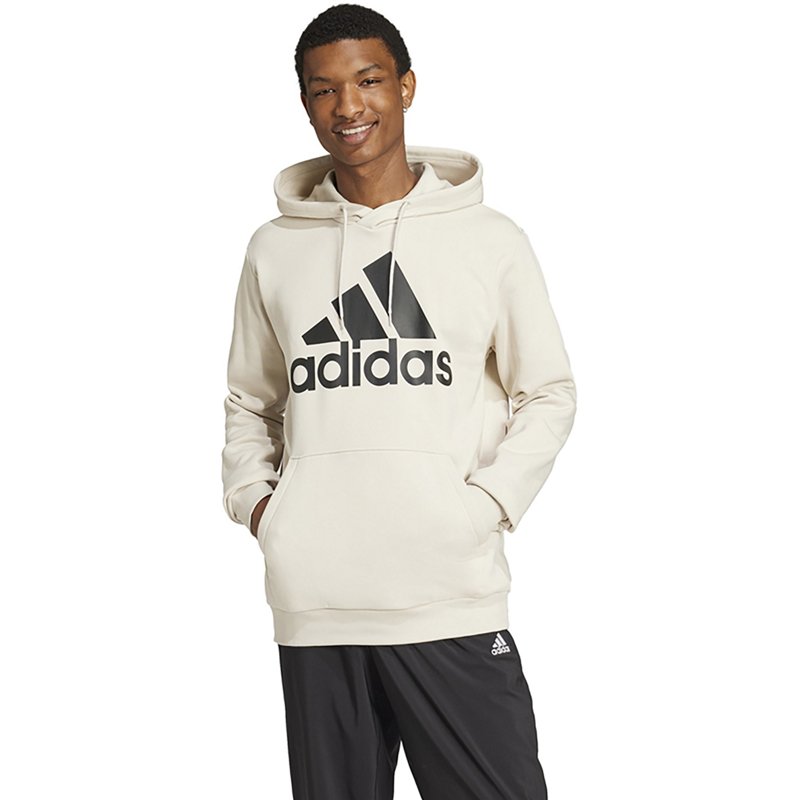 adidas Men’s Badge of Sport Logo Fleece Hoodie Light Beige/Beige, 2X-Large - Men's Athletic Fleece at Academy Sports