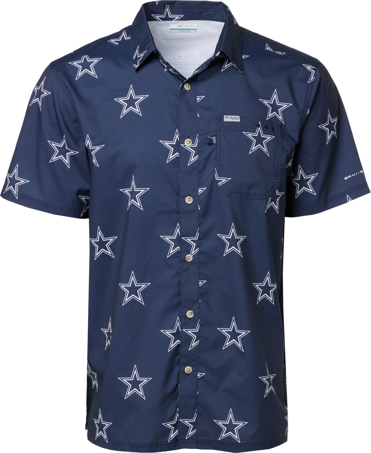 Columbia Sportswear Men's Dallas Cowboys Super Slack Tide Star AOP Short Sleeve Shirt - view number 3