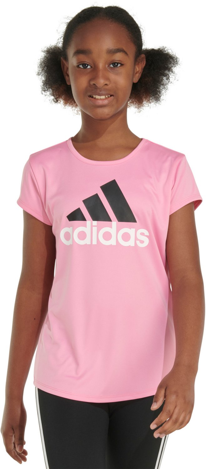 adidas Girls Essential Polyester Short Sleeve Shirt Academy