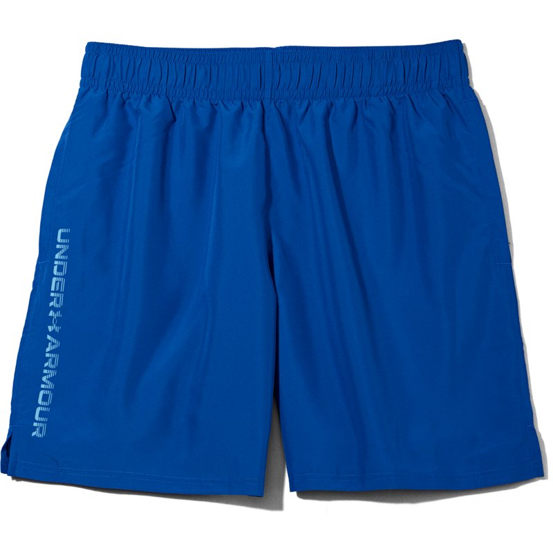 Under Armour Men's Woven Wordmark Shorts 8.25 in Tech Blue/Horizon Blue, Medium - Men's Athletic Performance Bottoms at Academy Sports