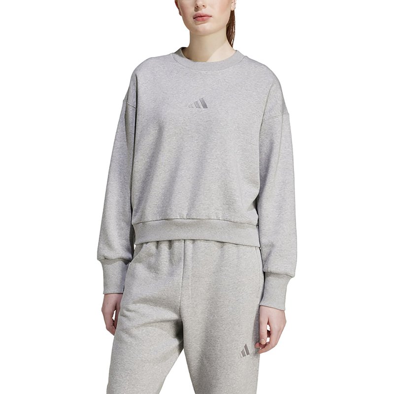 adidas Women's ALL SZN Fleece Loose Sweatshirt Grey Heather, Large - at Academy Sports