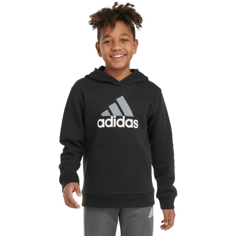 adidas Boys' Essential Cotton Fleece Hoodie Black, Medium - Boy's Fleece at Academy Sports