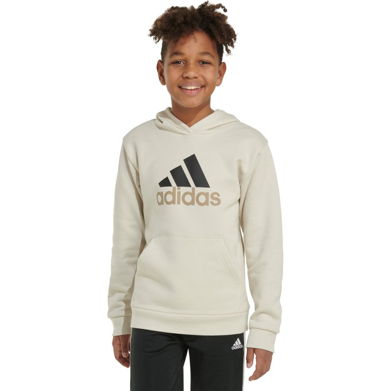 adidas Boys' Essential Cotton Fleece Hoodie Alumina, Small - Boy's Fleece at Academy Sports