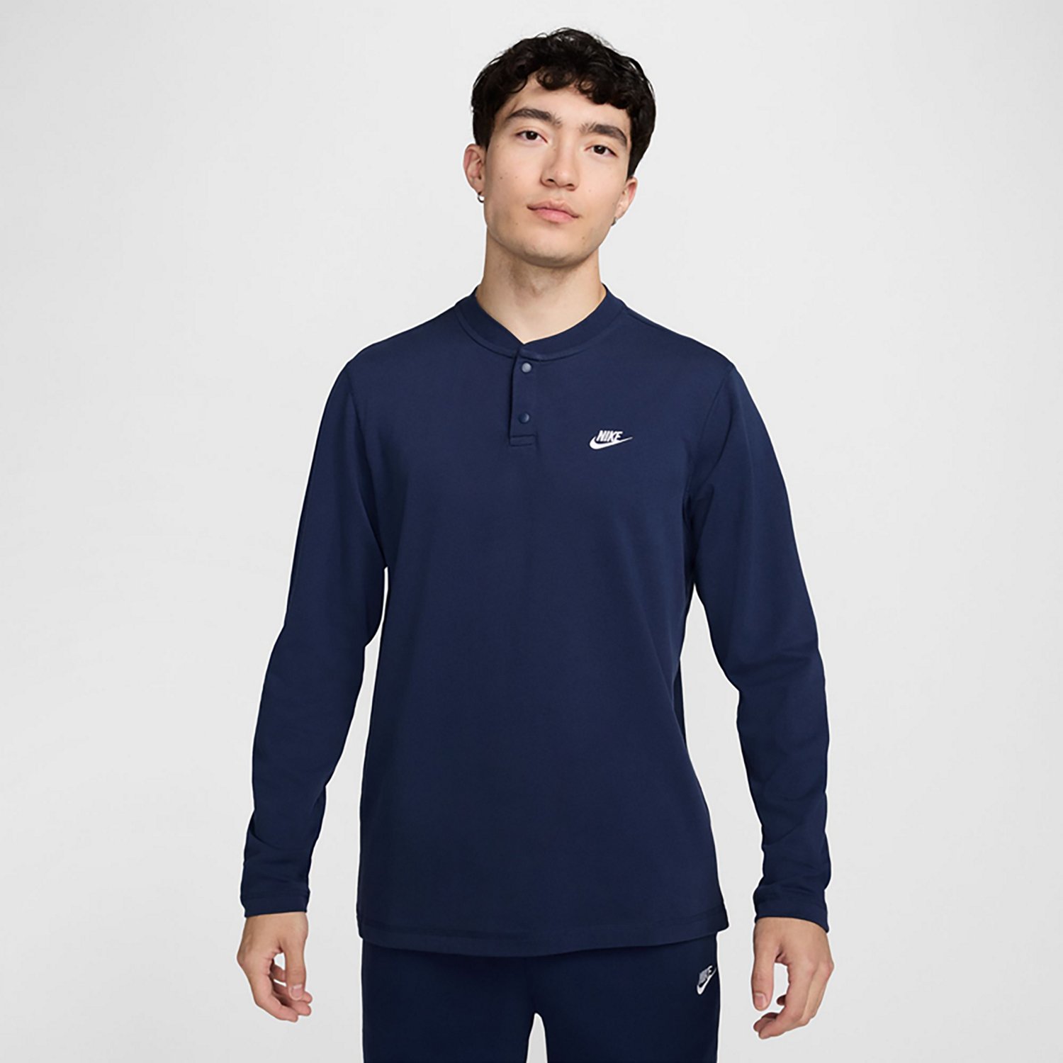 Nike Men's Club Long Sleeve Henley Shirt